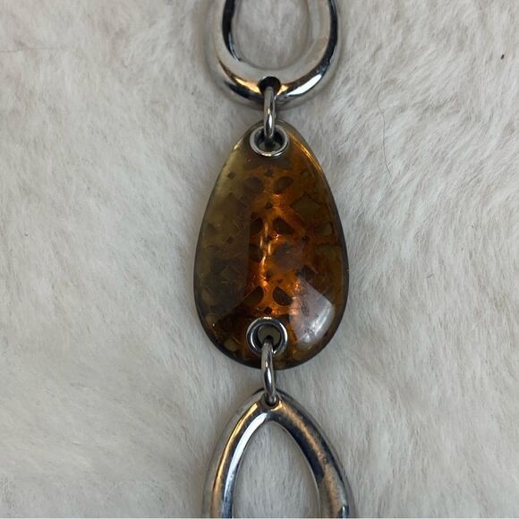 Fossil Bracelet Silver Tone With Brown Overlay - Picture 4 of 8